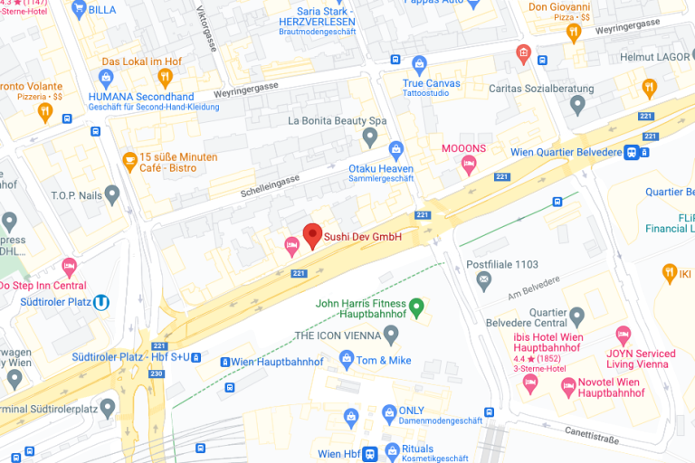Büro Standort der Web Agentur Sushi Dev GmbH in Wien, Österreich