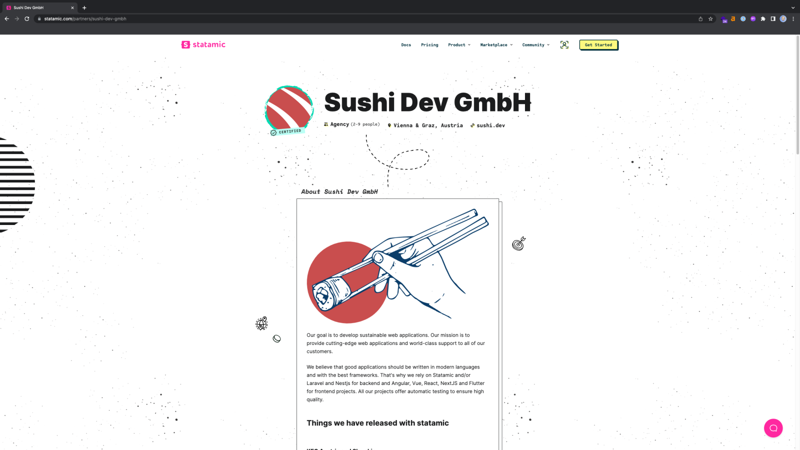 Wir, die Sushi Dev GmbH, sind lizenzisierter Partner des headless CMS Statamic