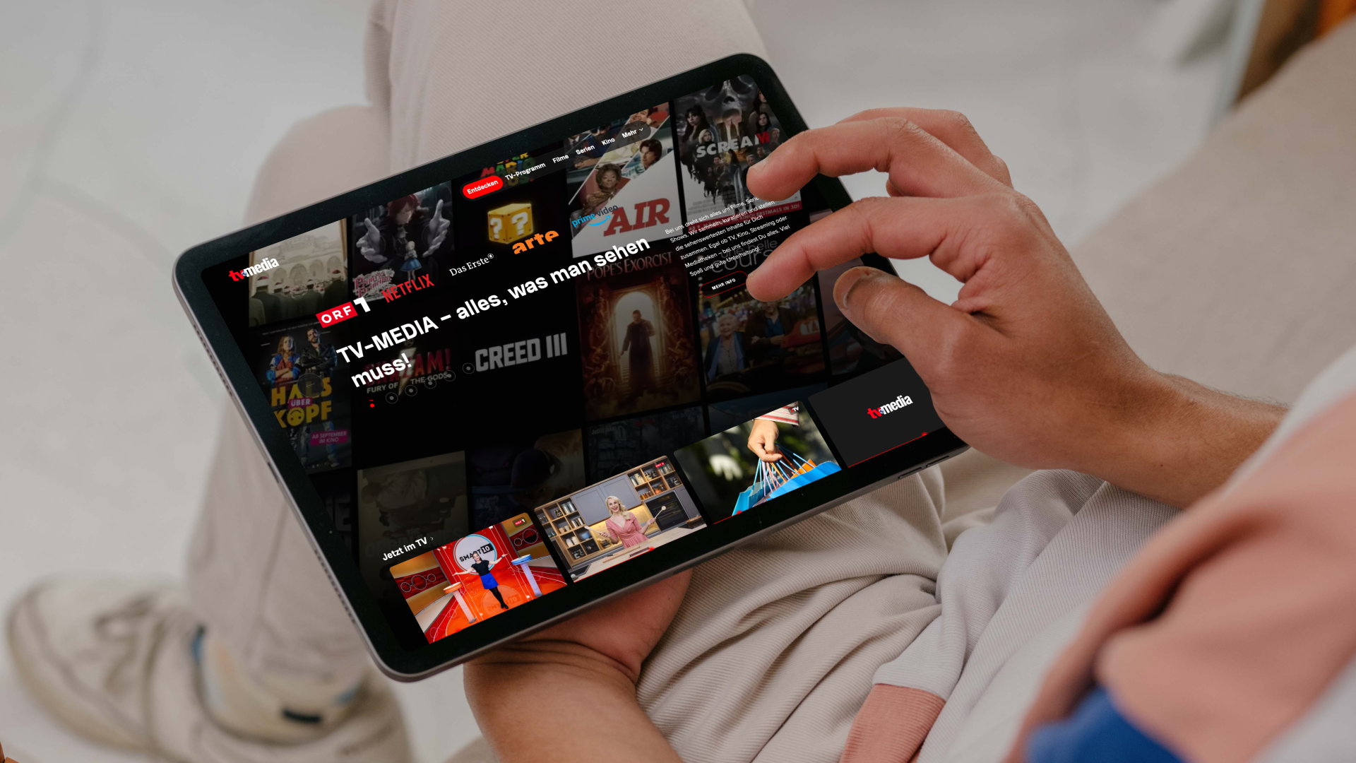 TV-Media auf Tablet